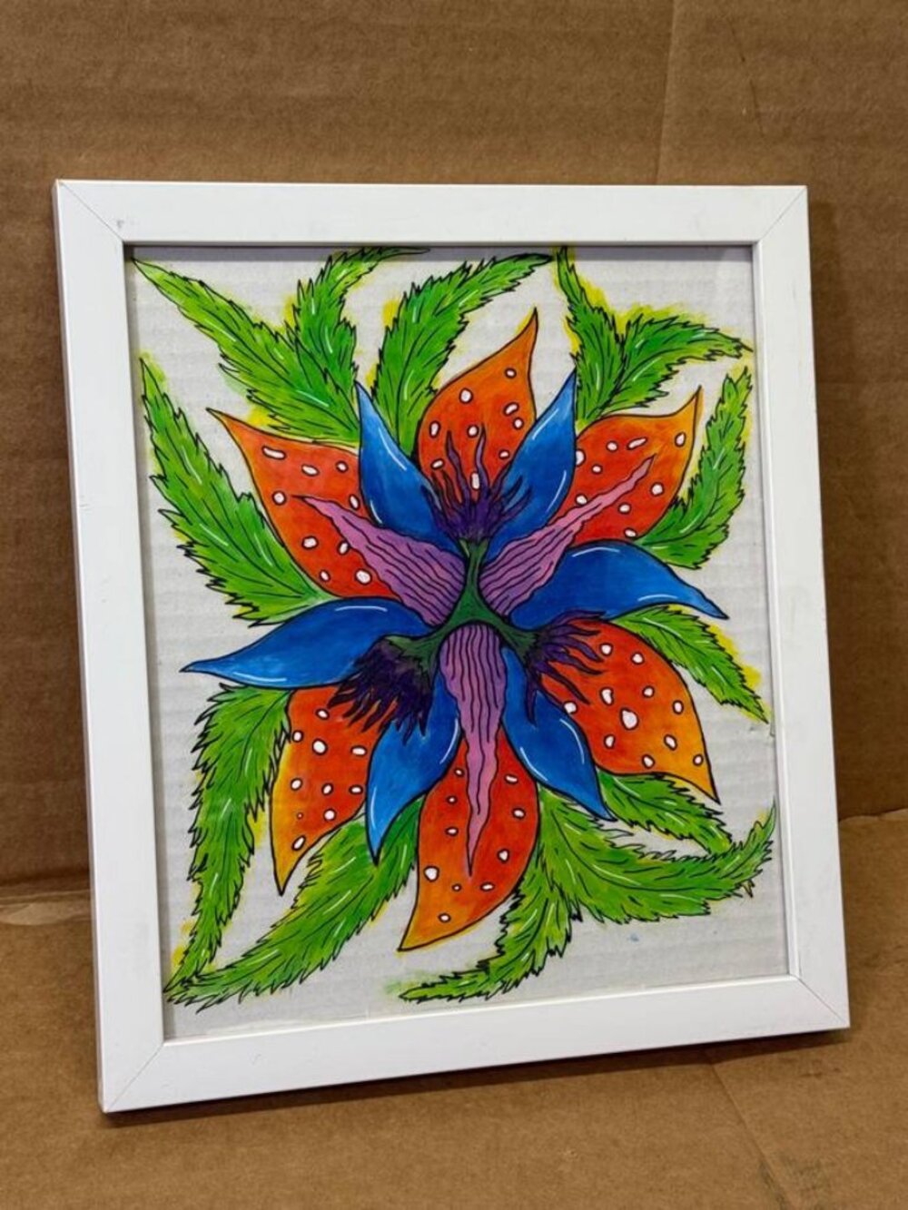Floral Accent Art (w/ white frame)